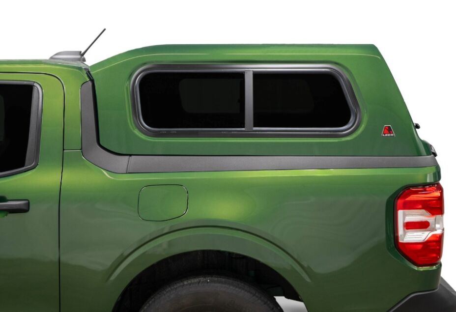 LEER 180 Fiberglass Truck Cap Ford Maverick Close Up Side