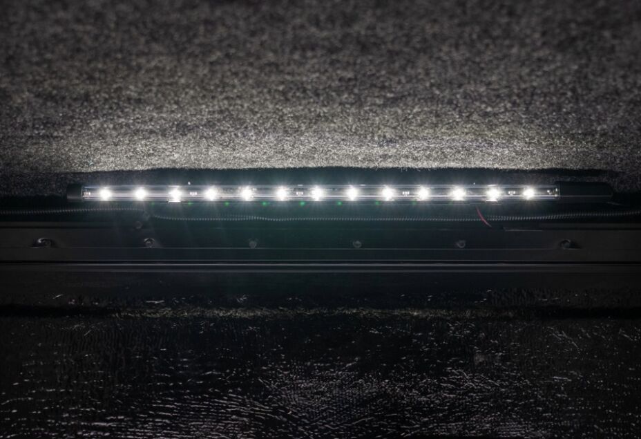 LEER 180CC Commercial Truck Cap Ford Maverick Close Up Interior Lighting