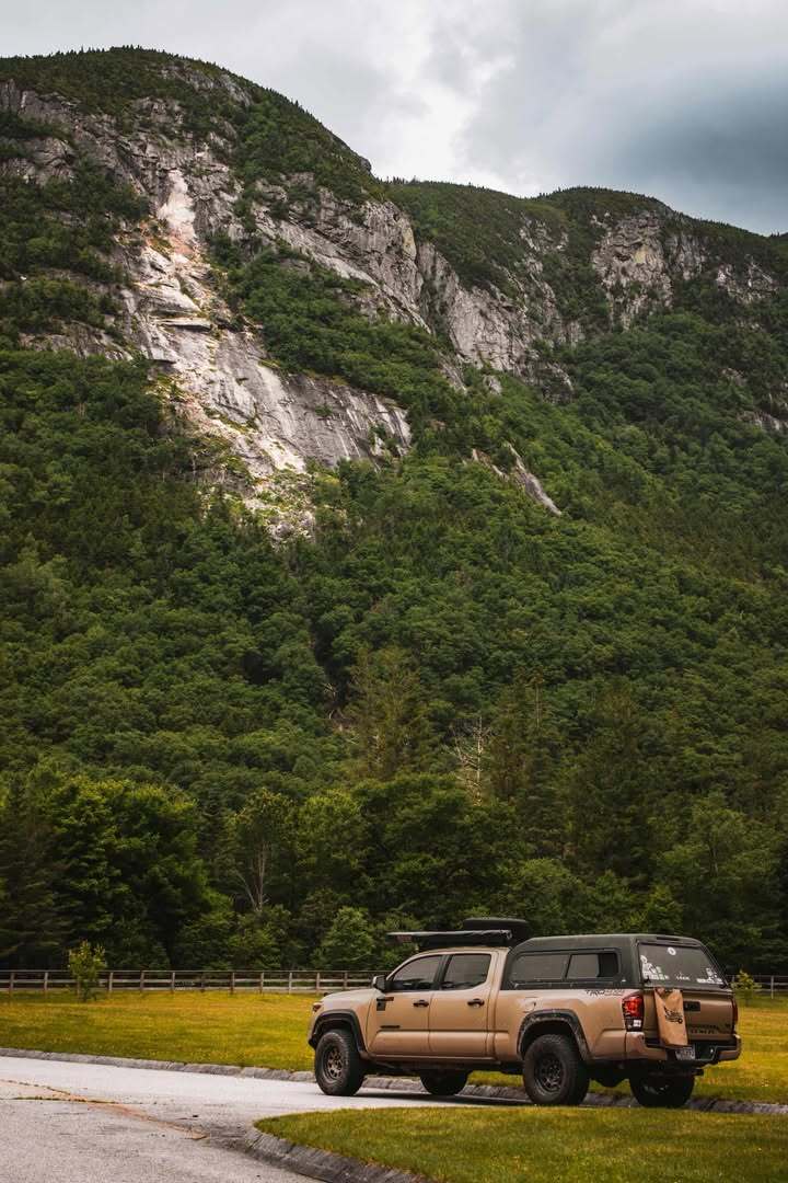 LEER truck cap camping setup for outdoor travel