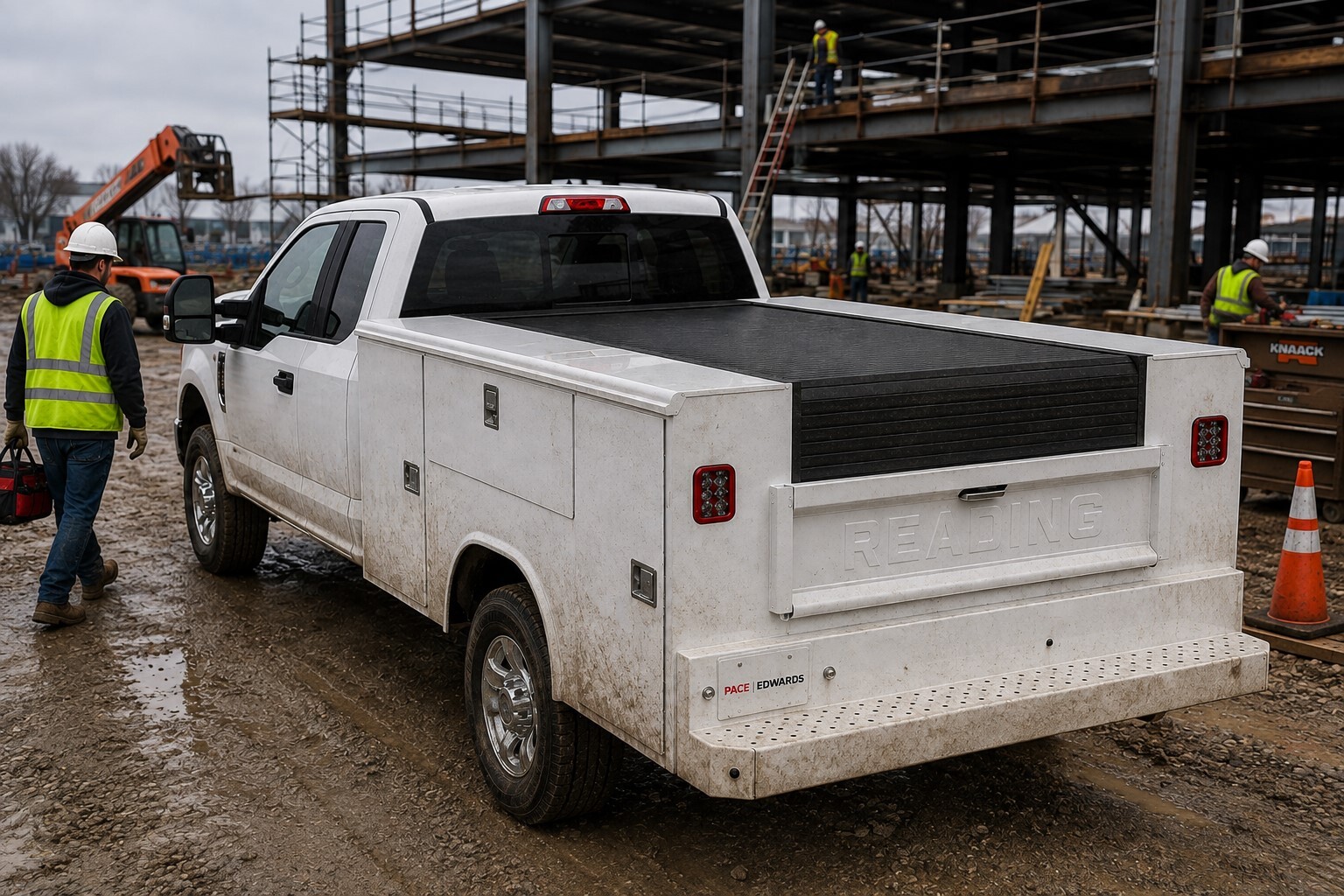 Retractable utility bed cover for commercial fleet truck