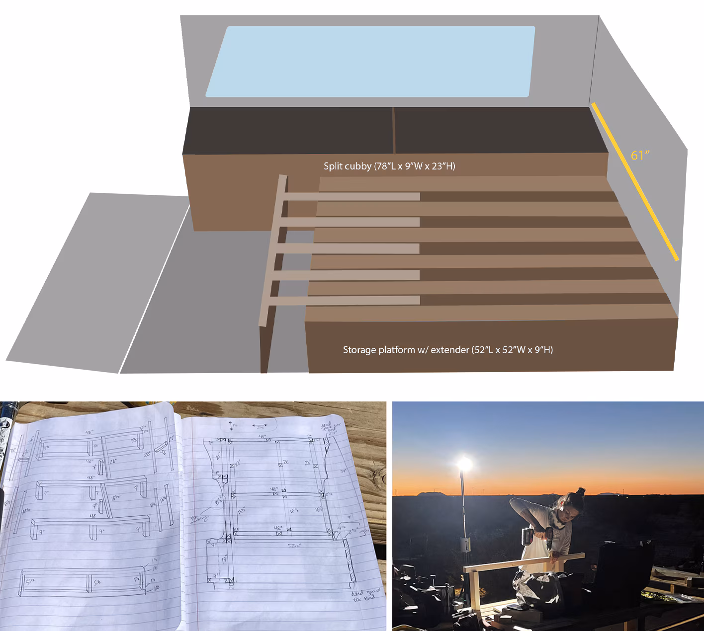 LEER Truck Cap sleeping quarters schematics